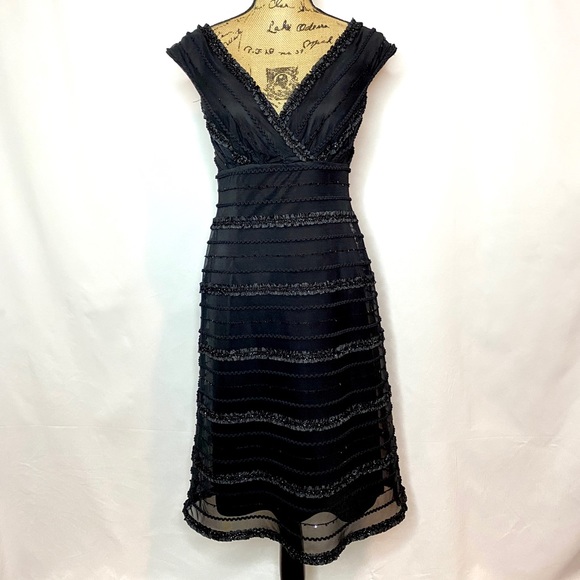 Tadashi Shoji Black Embellished A Line Dress - Picture 1 of 9